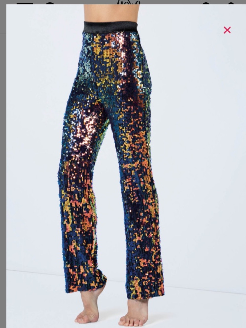 Like I Do Ultra Sparkle Sequin Pant Stretch Satin Waistband Lined Med Adult